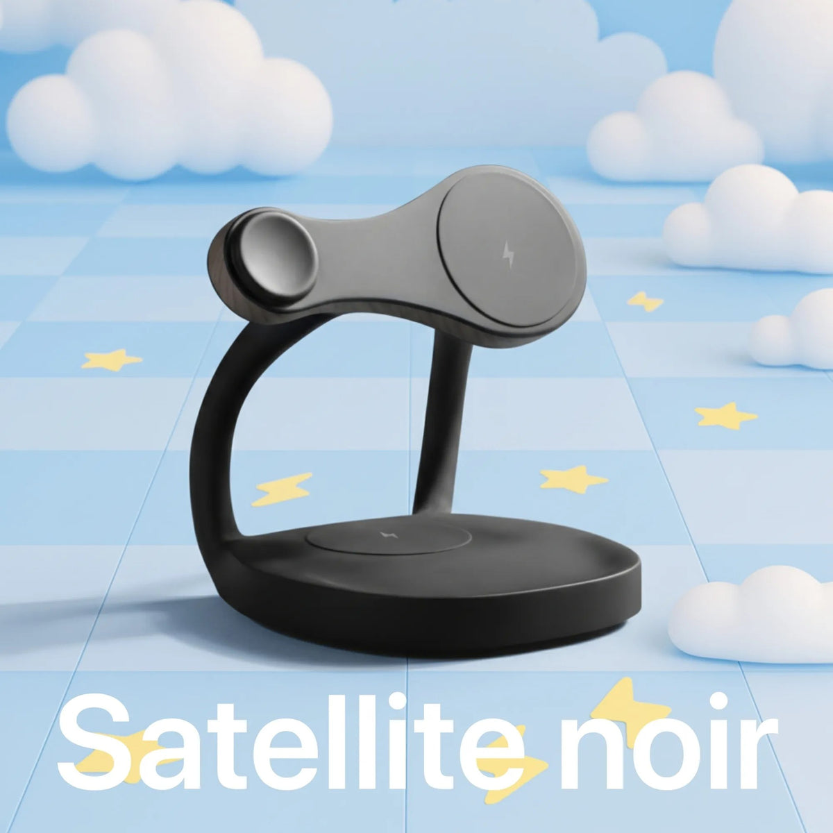 Chargeur 3-En-1 — Satellite Noir