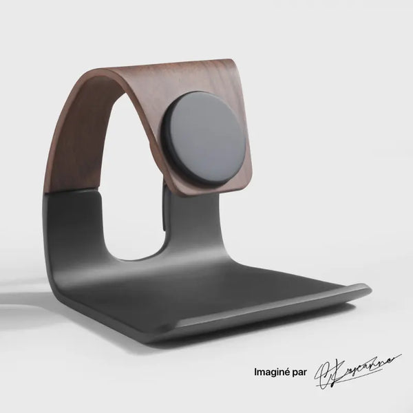Modern black wireless charger and desk organizer by Craft Kittiesfr for efficient workspace management.