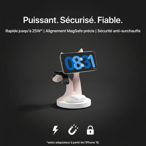 Craft Kittiesfr 3-in-1 charger in pink, featuring multiple device charging ports and a sleek design.