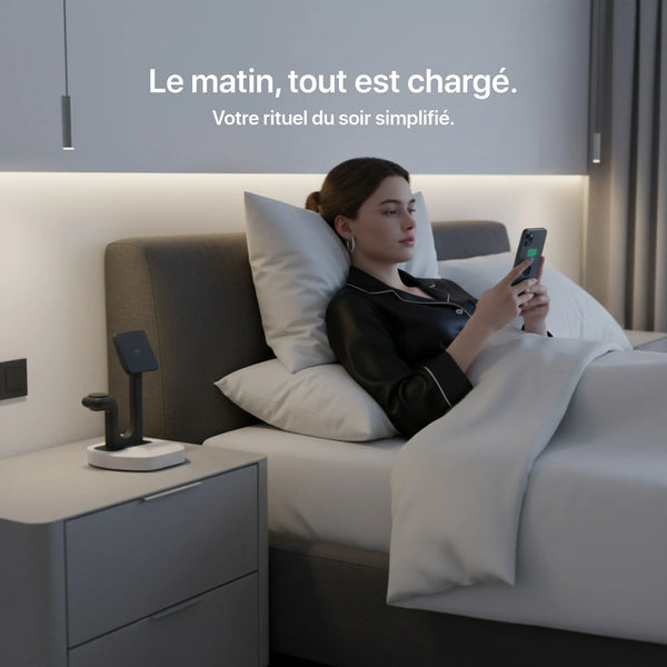 Craft Kittiesfr 3-in-1 charger in sleek black design, perfect for office setups or home use.