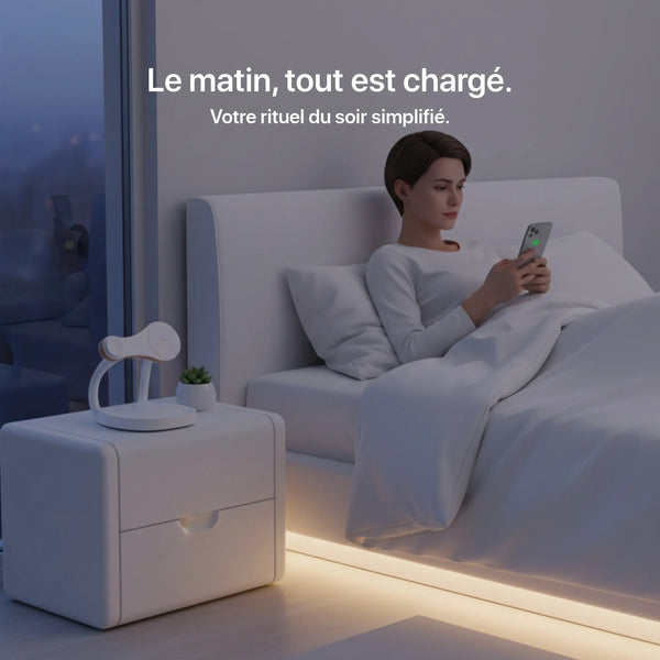 Craft Kittiesfr 3-in-1 charger, sleek white design, compact for office or home use