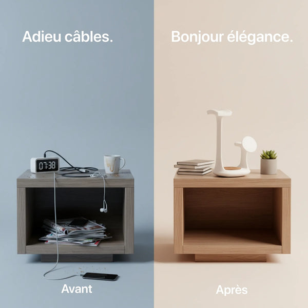 White 3-in-1 charging dock with stylish design, perfect for organizing headphones and devices, by Craft Kittiesfr.