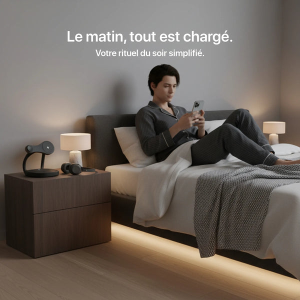 Craft Kittiesfr 3-in-1 charger in black with USB and wireless charging features