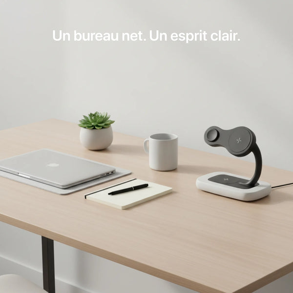 3-in-1 charger with sleek black and white design, compatible with various devices, by Craft Kittiesfr.