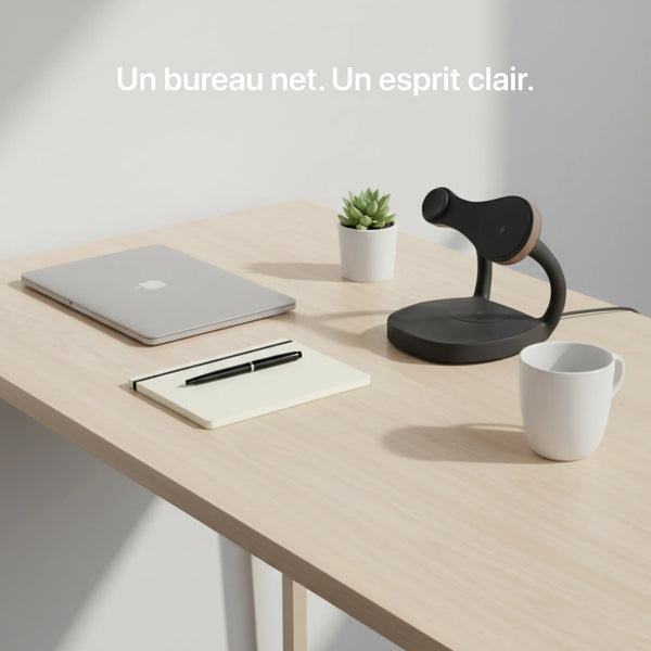 Craft Kittiesfr 3-in-1 charger in black, featuring multiple device ports and a compact design for office use.