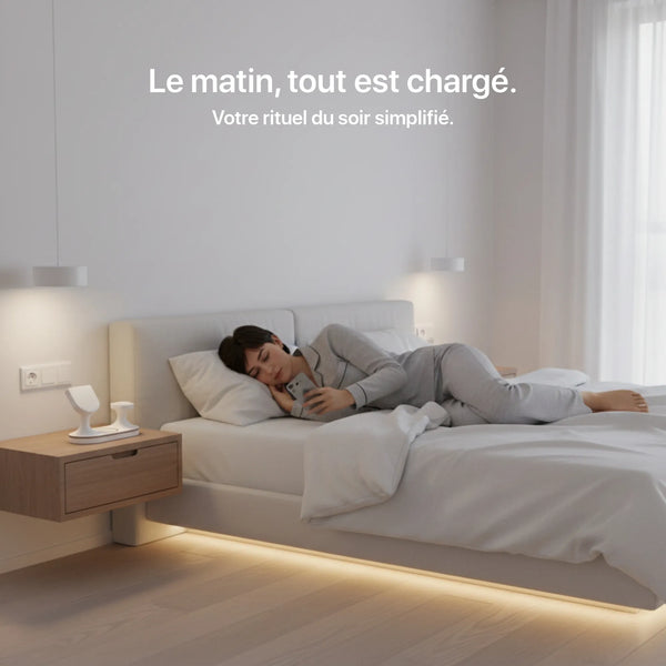 Craft Kittiesfr Echo 3-in-1 charger in sleek black design, ideal for new office setups and life events.