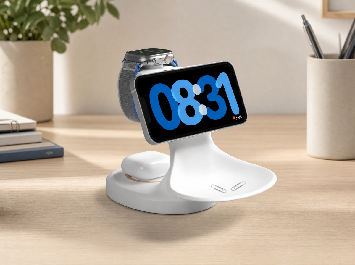 Avec iPhone + Watch + AirPods.