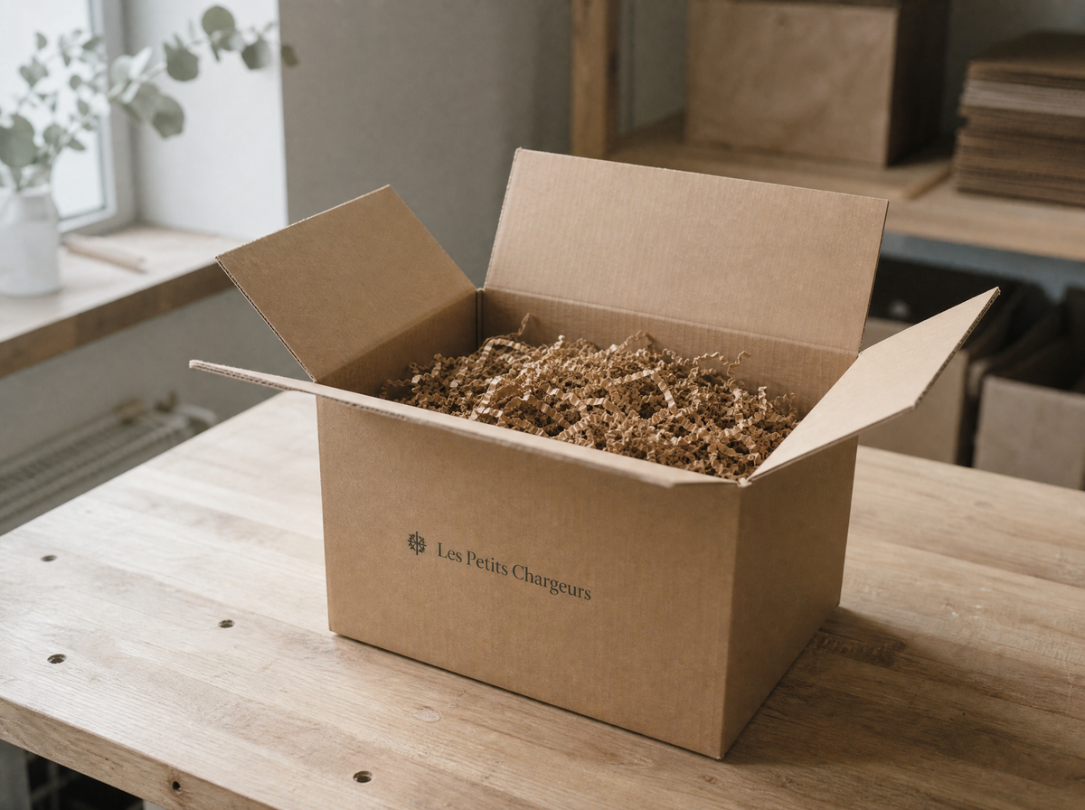 Carton kraft, encres végétales.