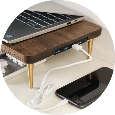 L'élégance du support écran en bois massif de noyer noir