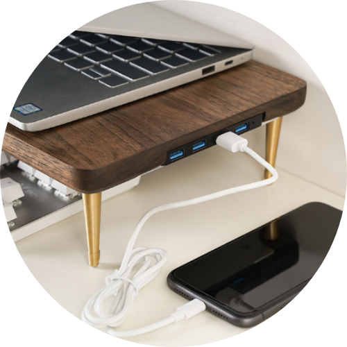 L'élégance du support écran en bois massif de noyer noir