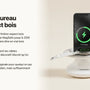 Accessoire bureau design aspect bois : le chargeur déco en finition naturelle pour le bureau — chargeur sans fil Les Petits Chargeurs