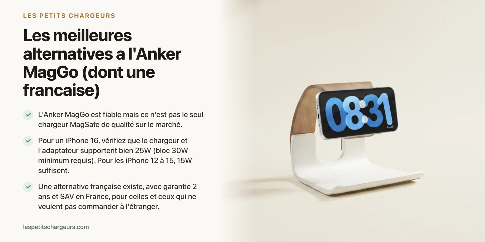 Les meilleures alternatives a l'Anker MagGo (dont une francaise) — chargeur sans fil Les Petits Chargeurs