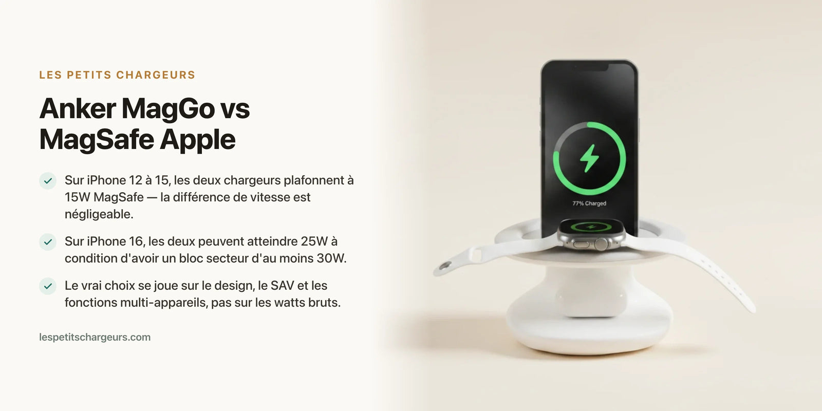 Anker MagGo vs MagSafe Apple : lequel charge le mieux ? — chargeur sans fil Les Petits Chargeurs