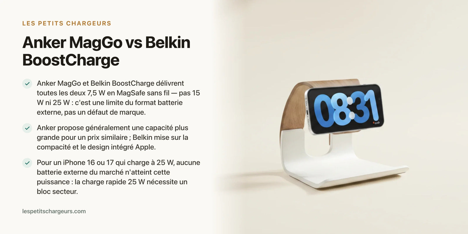 Anker MagGo vs Belkin BoostCharge : quelle batterie MagSafe ? — chargeur sans fil Les Petits Chargeurs