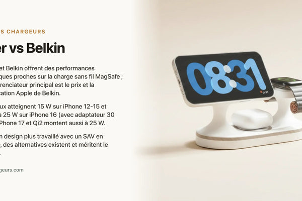Anker vs Belkin : quelle marque de chargeur sans fil choisir en 2026 ? — chargeur sans fil Les Petits Chargeurs