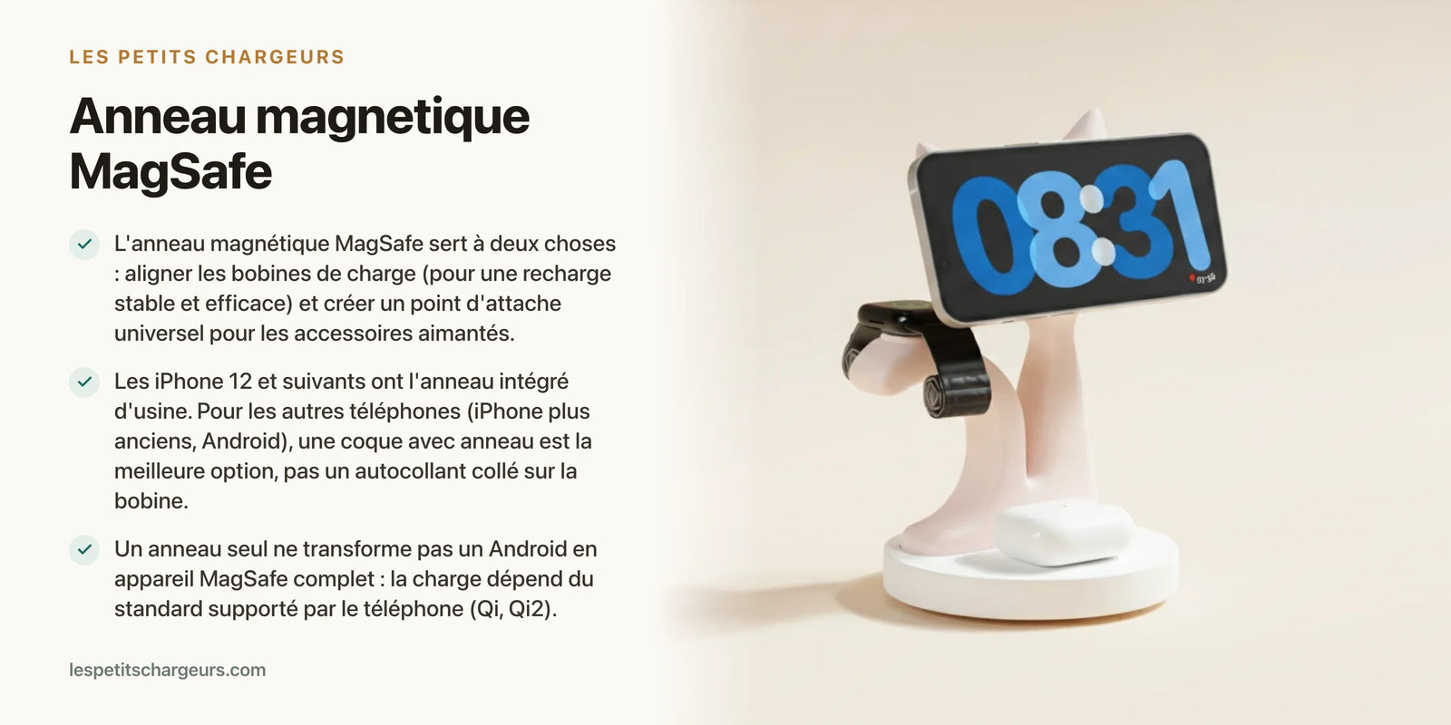 Anneau magnetique MagSafe : aimanter n'importe quel telephone (bonne idee ?) — chargeur sans fil Les Petits Chargeurs