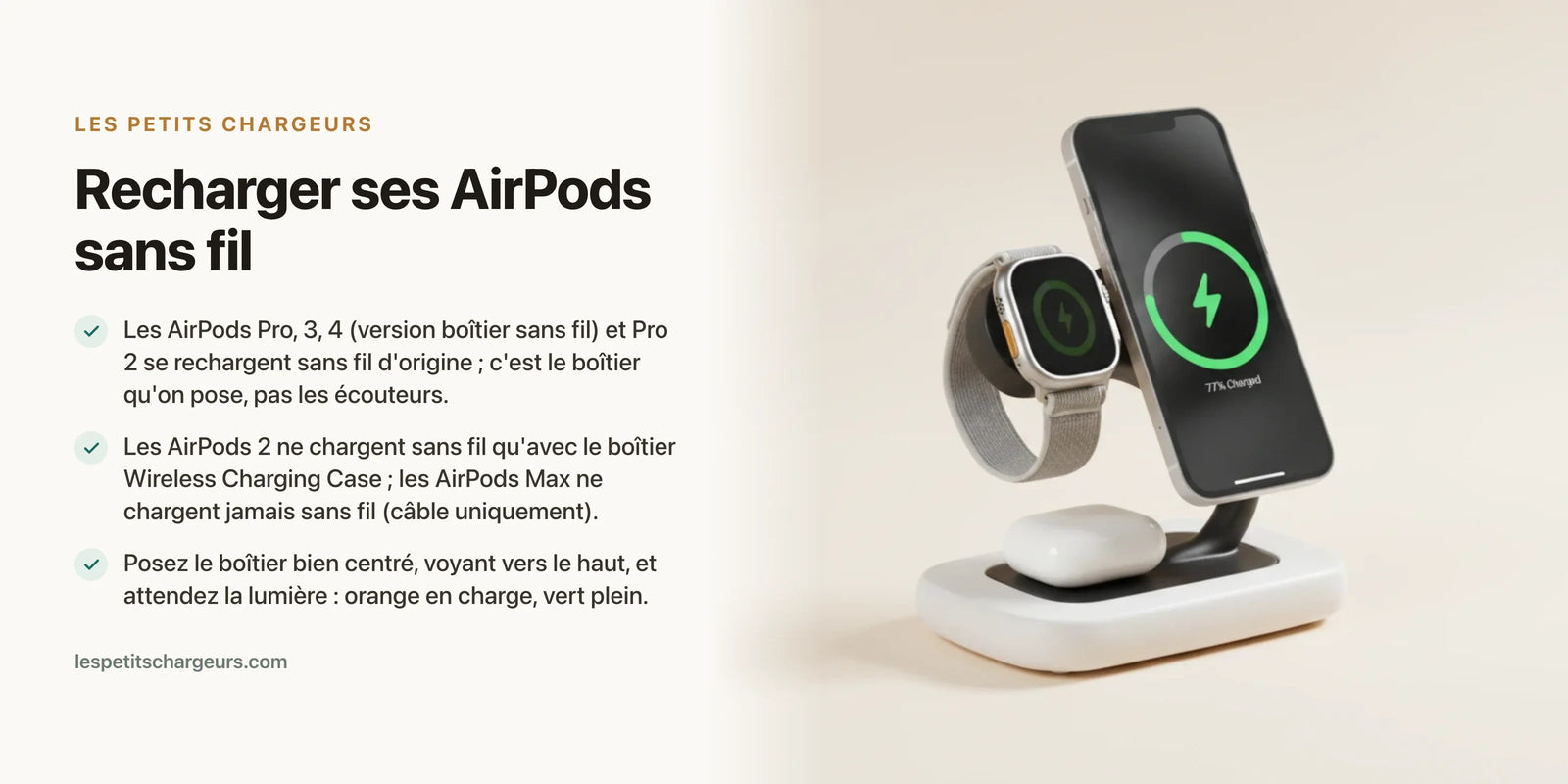 Recharger ses AirPods sans fil — chargeur sans fil Les Petits Chargeurs