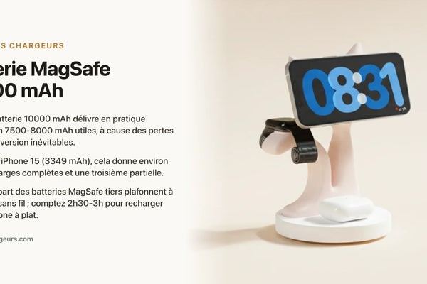 Batterie MagSafe 10000 mAh : combien de recharges réelles ? — chargeur sans fil Les Petits Chargeurs