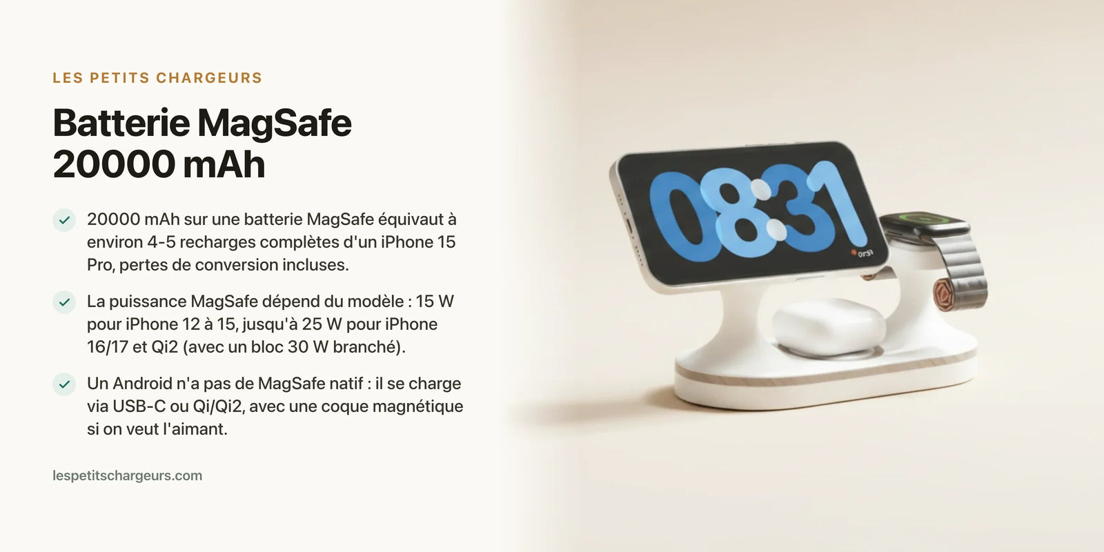 Batterie MagSafe 20000 mAh : utile ou surdimensionnee ? — chargeur sans fil Les Petits Chargeurs
