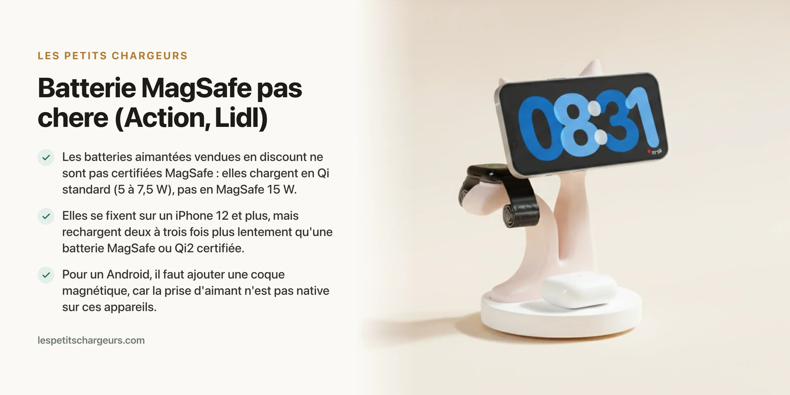 Batterie MagSafe pas chere (Action, Lidl) : que valent ces modeles ? — chargeur sans fil Les Petits Chargeurs