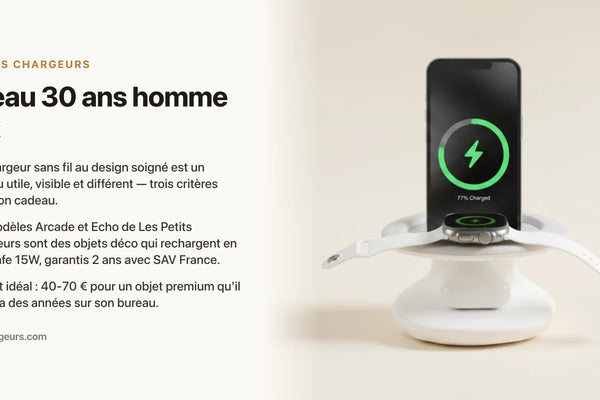 Cadeau 30 ans homme geek : le chargeur sans fil design qu'on n'attendait pas — chargeur sans fil Les Petits Chargeurs