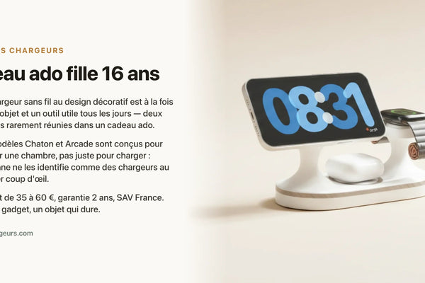 Cadeau ado fille 16 ans : chargeur sans fil mignon ou objet déco ? Les deux. — chargeur sans fil Les Petits Chargeurs