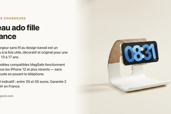 Cadeau ado fille tendance : le chargeur design kawaii qui ressemble à un objet déco — chargeur sans fil Les Petits Chargeurs