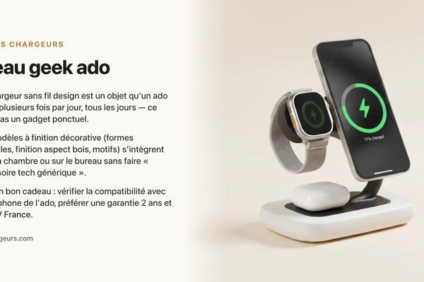 Cadeau geek ado : le chargeur sans fil design original pour sa chambre ou son bureau — chargeur sans fil Les Petits Chargeurs