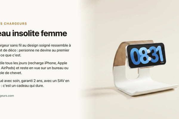 Cadeau insolite femme : l'objet déco-chargeur que personne ne devine être high tech — chargeur sans fil Les Petits Chargeurs