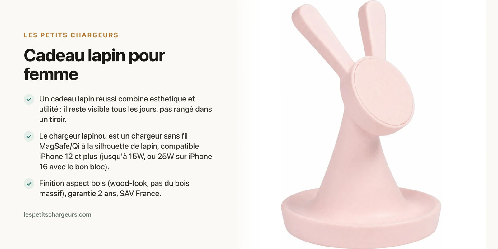 Cadeau lapin pour femme : nos idées les plus mignonnes (et utiles) — chargeur sans fil Les Petits Chargeurs