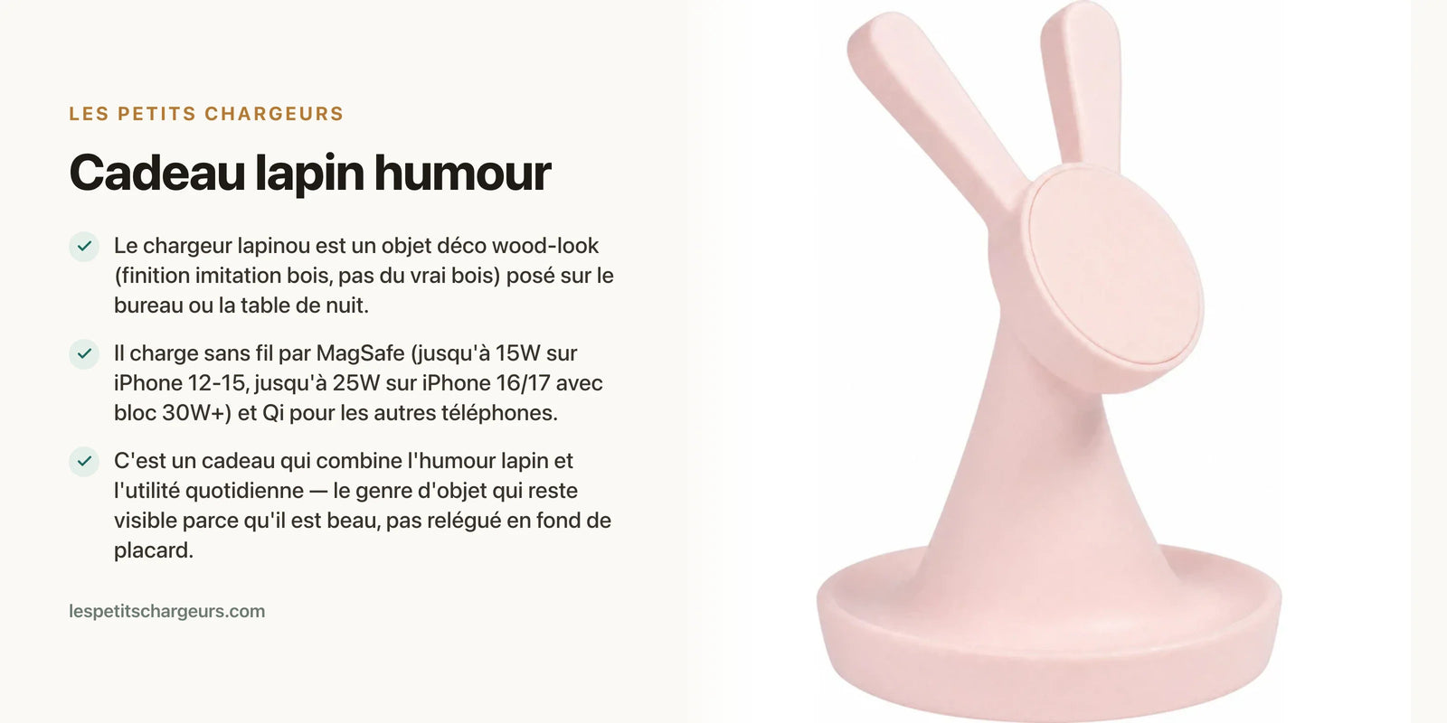 Cadeau lapin humour : drôle et vraiment utile au quotidien — chargeur sans fil Les Petits Chargeurs