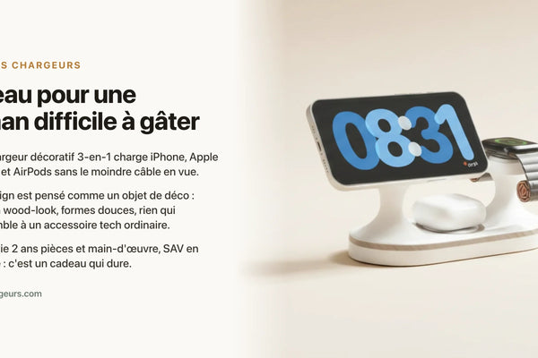 Cadeau pour une maman difficile à gâter : l'objet déco-chargeur qu'elle ne s'attendait pas — chargeur sans fil Les Petits Chargeurs