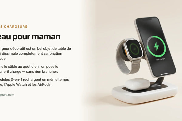 Cadeau pour maman : un chargeur sans fil décoratif pour sa table de nuit — chargeur sans fil Les Petits Chargeurs