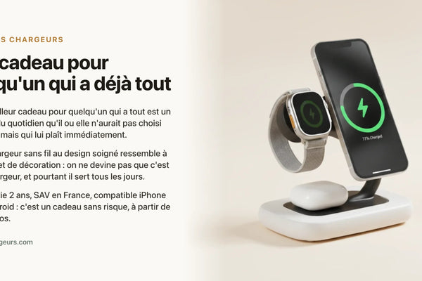 Idée cadeau pour quelqu'un qui a déjà tout : l'objet du quotidien qu'on n'avait pas vu venir — chargeur sans fil Les Petits Chargeurs