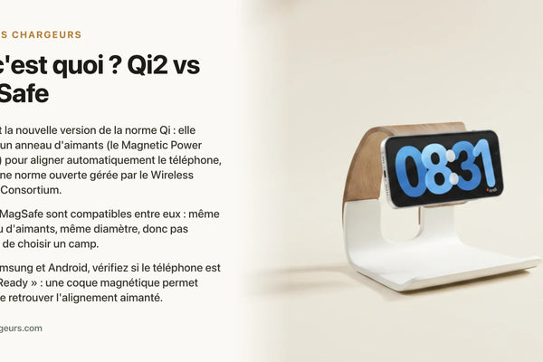 Qi2 c'est quoi ? Qi2 vs MagSafe — chargeur sans fil Les Petits Chargeurs