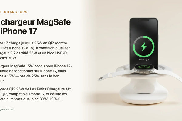 Quel chargeur MagSafe pour iPhone 17 ? Qi2 25W (le guide) — chargeur sans fil Les Petits Chargeurs