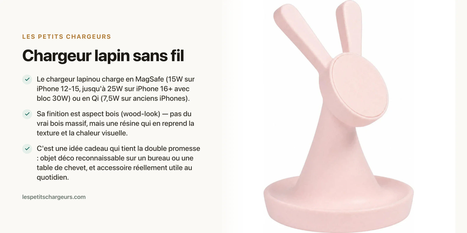 Chargeur lapin sans fil : rechargez votre téléphone avec style — chargeur sans fil Les Petits Chargeurs
