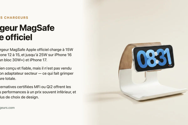 Chargeur MagSafe Apple officiel : avis, vitesse et faut-il payer ? — chargeur sans fil Les Petits Chargeurs