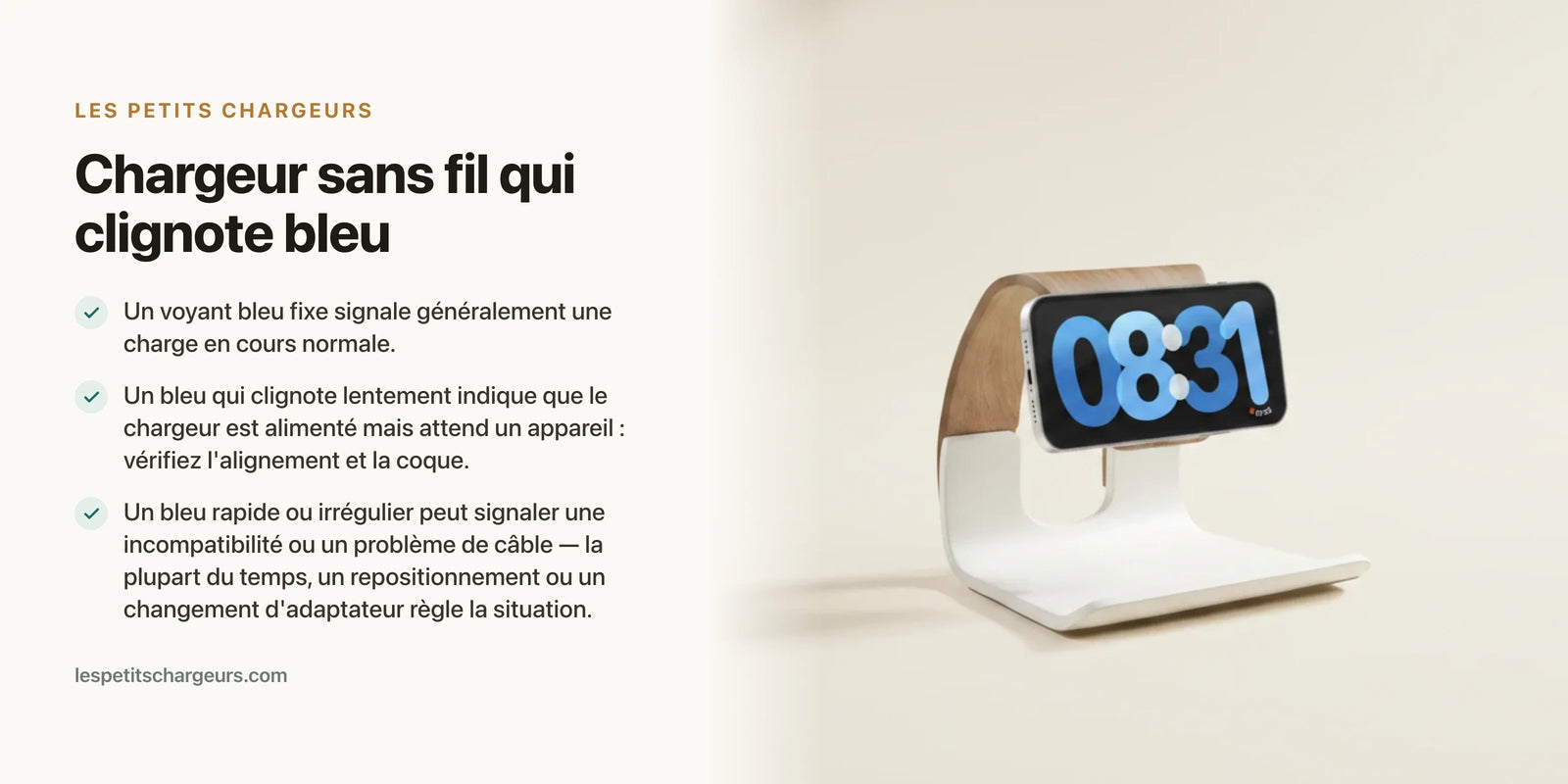 Chargeur sans fil qui clignote bleu : signification et solutions — chargeur sans fil Les Petits Chargeurs