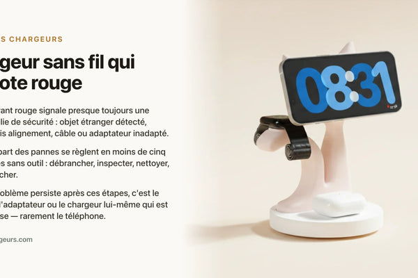 Chargeur sans fil qui clignote rouge : signification et réglage — chargeur sans fil Les Petits Chargeurs