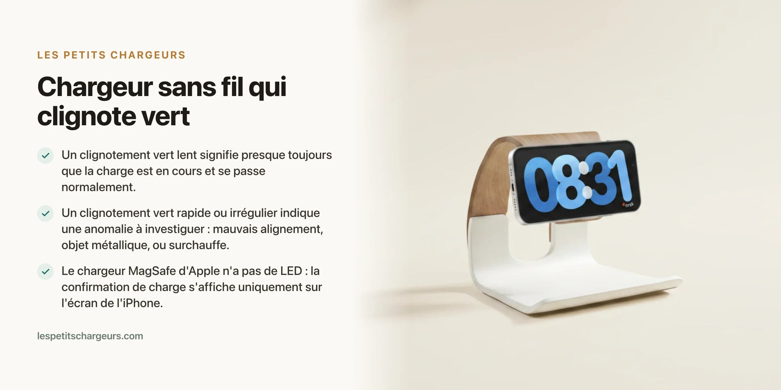 Chargeur sans fil qui clignote vert : charge en cours ou probleme ? — chargeur sans fil Les Petits Chargeurs