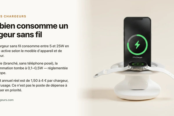Combien consomme un chargeur sans fil ? (cout electricite reel/an) — chargeur sans fil Les Petits Chargeurs