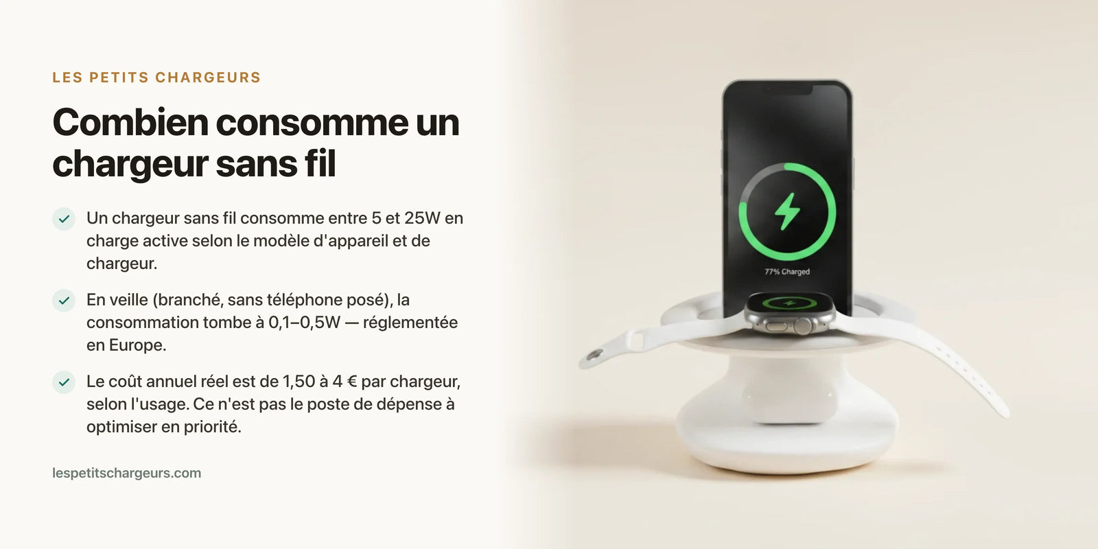 Combien consomme un chargeur sans fil ? (cout electricite reel/an) — chargeur sans fil Les Petits Chargeurs