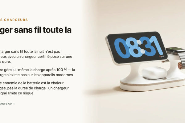 Charger sans fil toute la nuit : risque ou pas ? — chargeur sans fil Les Petits Chargeurs
