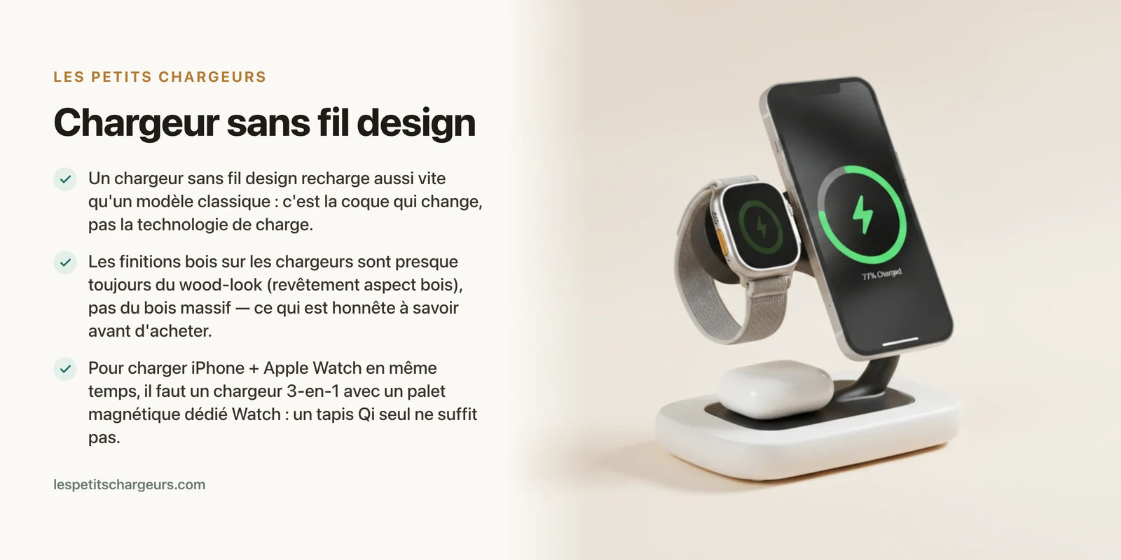 Chargeur sans fil design : objet deco et recharge sur bureau/chevet — chargeur sans fil Les Petits Chargeurs