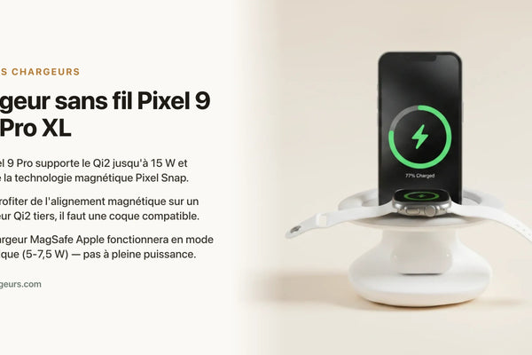 Chargeur sans fil Pixel 9 Pro / Pro XL : Qi2, Pixel Snap et MagSafe — chargeur sans fil Les Petits Chargeurs
