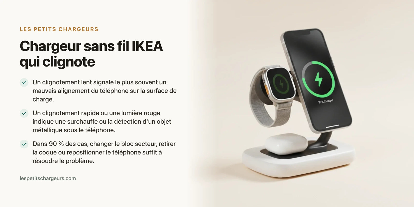 Chargeur sans fil IKEA qui clignote : signification et solutions — chargeur sans fil Les Petits Chargeurs