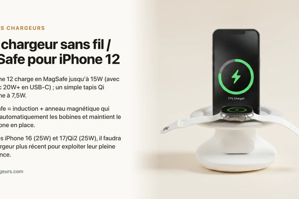 Quel chargeur sans fil / MagSafe pour iPhone 12 ? (15W, le guide) — chargeur sans fil Les Petits Chargeurs