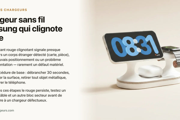 Chargeur sans fil Samsung qui clignote rouge : que faire ? — chargeur sans fil Les Petits Chargeurs
