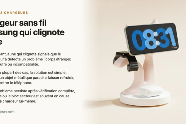 Chargeur sans fil Samsung qui clignote jaune : signification — chargeur sans fil Les Petits Chargeurs